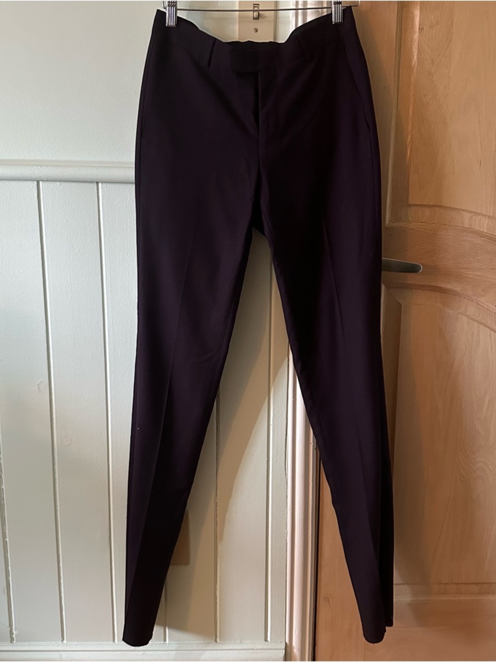 Soul Of London Men's Dress Pants in Plum - Tailored Slim Fit - 29 unhemmed